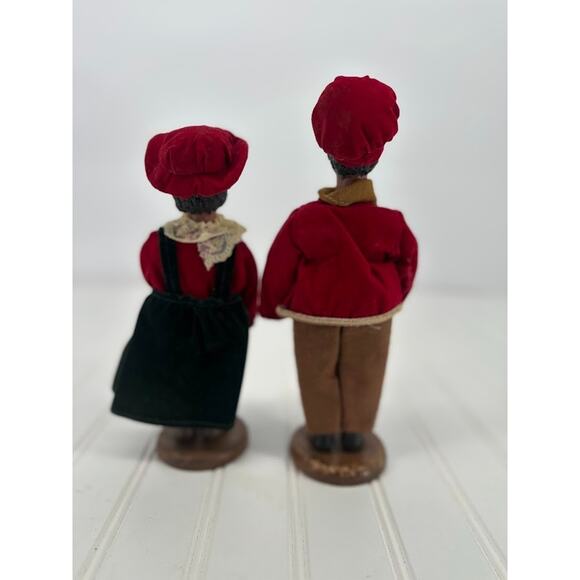 Vintage Classic Christmas Caroler African American Children Set of 2 Decoration - Picture 3 of 9